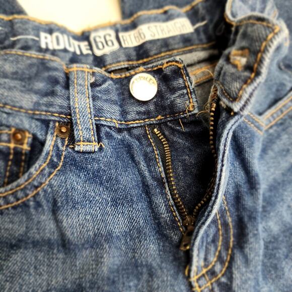 Route 66 Straight Leg Denim 5 Pocket Jeans w/ Elastic Waist Boy's Size 7 - Picture 6 of 10